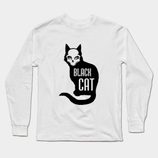 Skull and black cat Long Sleeve T-Shirt